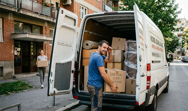 selidba iznajmljenim kombi vozilom