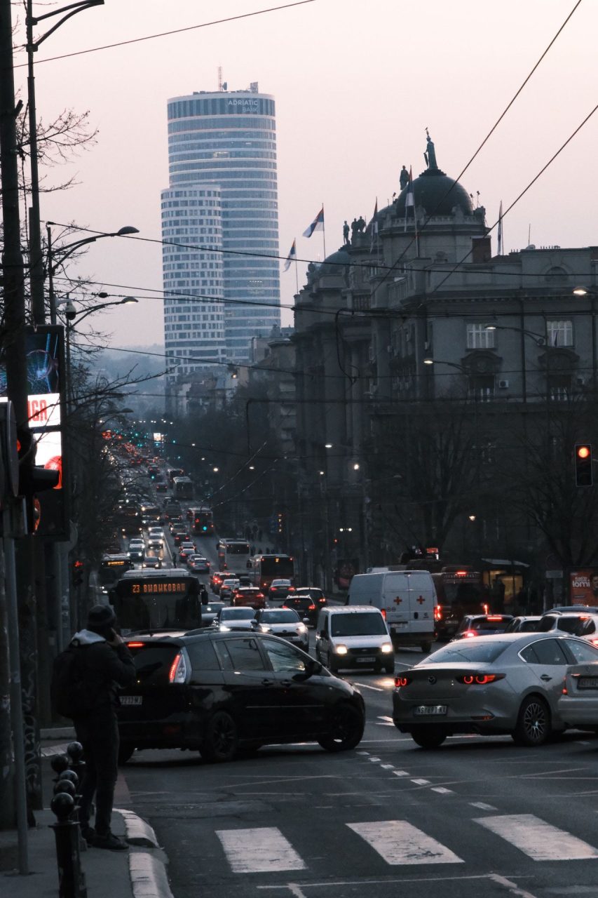 gust saobraćaj u Beogradu u predvečerje
